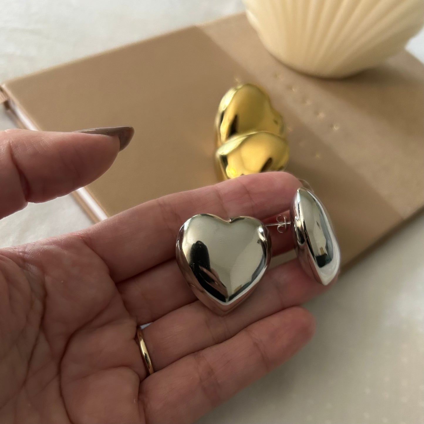 Chunky heart earrings